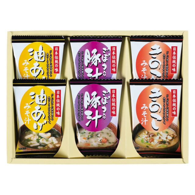 【一括お届け】フリーズドライ「お味噌汁三種の味詰合せ」 L1070-019