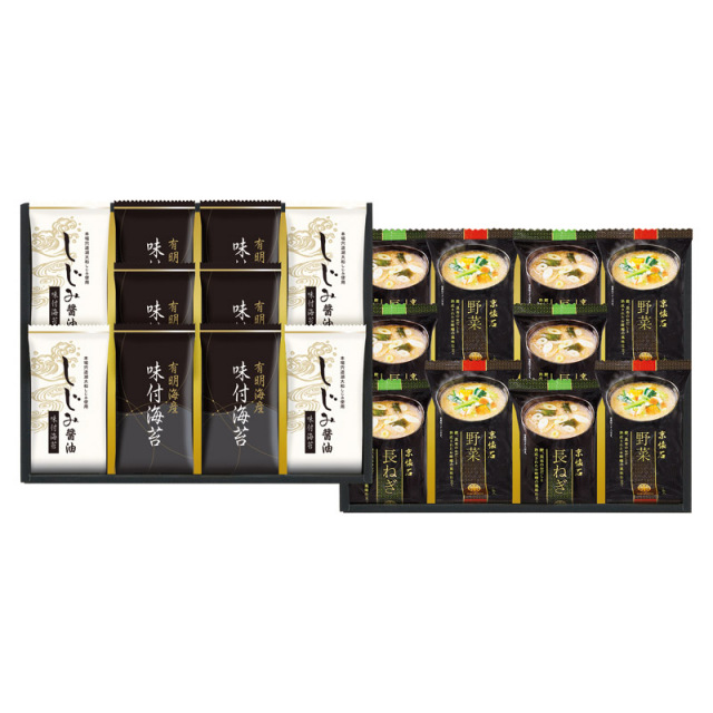 【送料無料】マルコメフリーズドライみそ汁＆有明海産味付海苔セット L1073-059