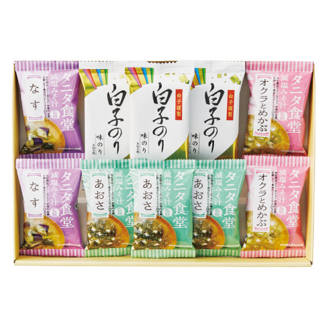 【一括お届け】タニタ食堂監修減塩みそ汁・白子のり詰合せ L1074-035