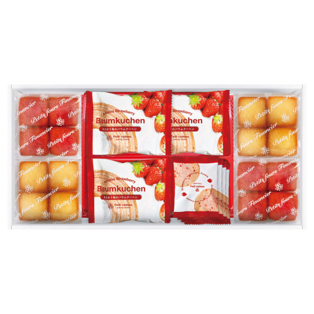 【送料無料】あまおう苺バウムクーヘン＆プチフィナンシェ ギフトボックス L1121-046