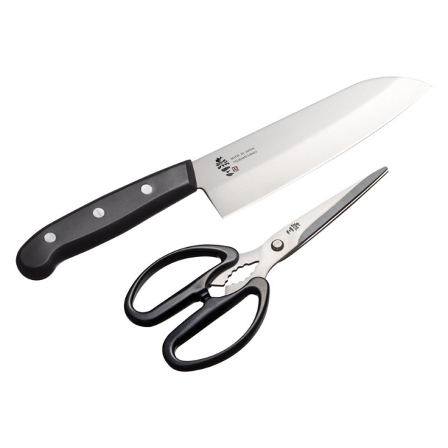 【送料無料】燕三三徳包丁＆キッチンハサミ L1136-058