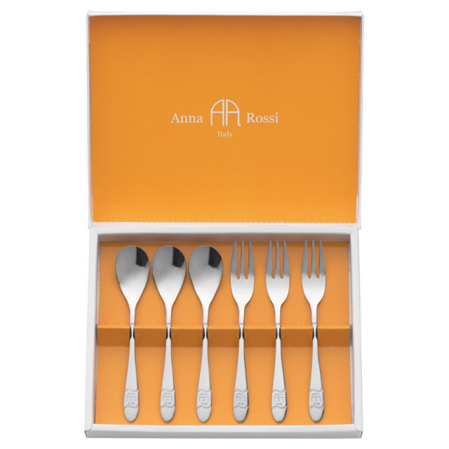 【一括お届け】アンナ・ロッシスプーン＆フォーク6pc L1137-080