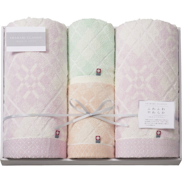【送料無料】今治クラシックふわもち甘撚りタオルセット L9038-595