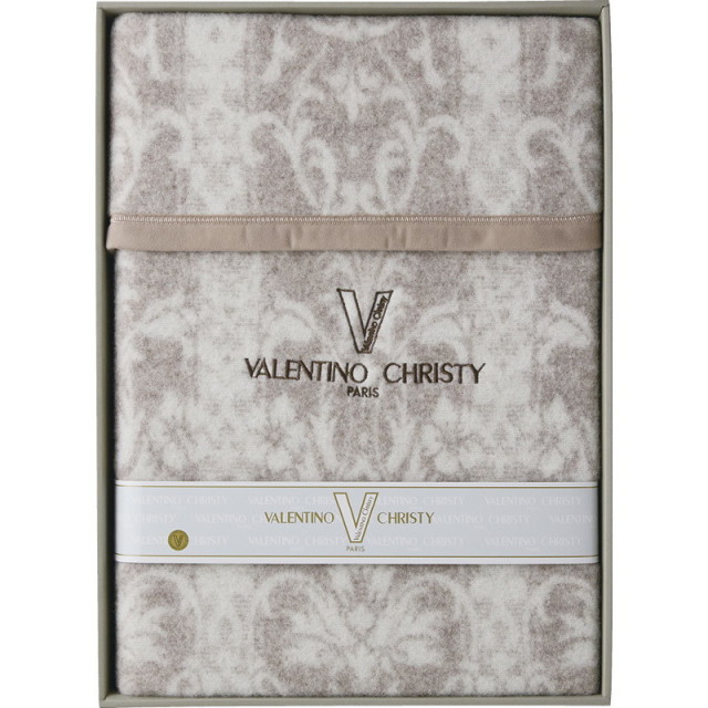 【送料無料】ヴァレンティノ・クリスティージャカード織ウール毛布（毛羽部分） L9050-596