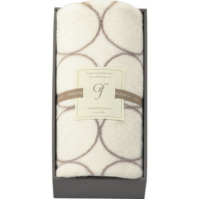 【送料無料】グランフランセヌーベルひざ掛けアイボリー L9052-647