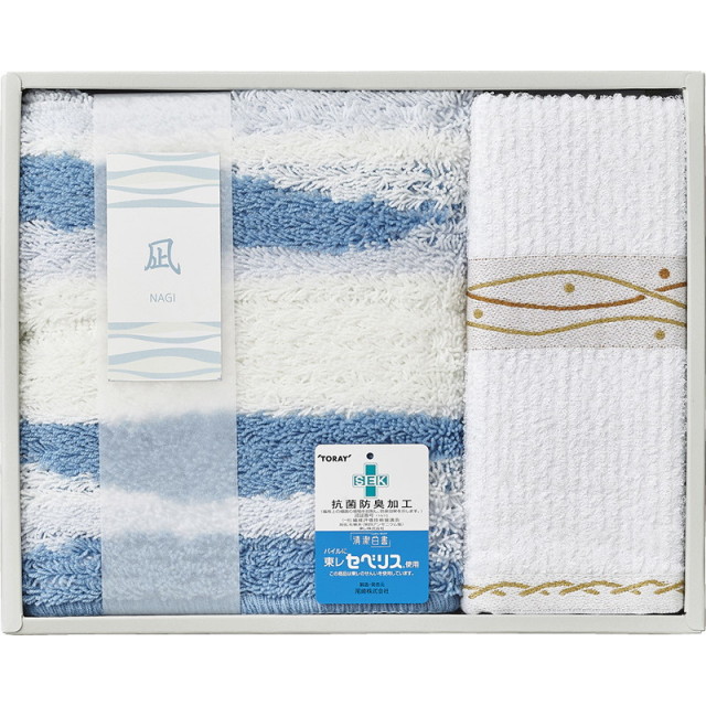 【一括お届け】凪バスマットS＆フェイスタオル L9056-529