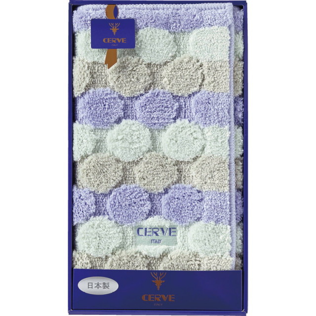 【送料無料】チェルベドットバスマットブルー L9056-540