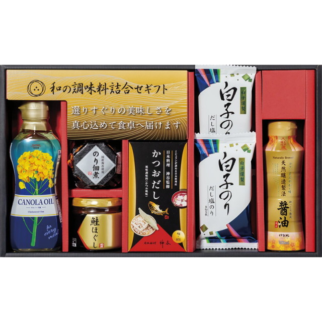【仏語foil】食糧補充　4枚セット 和の調味料詰合せ（L9058-537）｜一括お届け｜香典返しe-shop