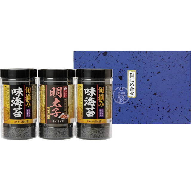 【一括お届け】食卓のやまや 博多辛子明太子味海苔＆旬摘み味海苔セット L9085-529