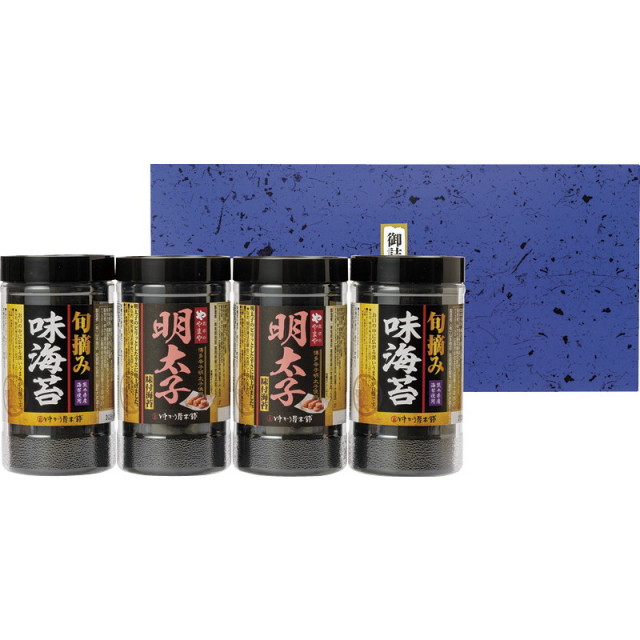 【一括お届け】食卓のやまや 博多辛子明太子味海苔＆旬摘み味海苔セット L9085-536