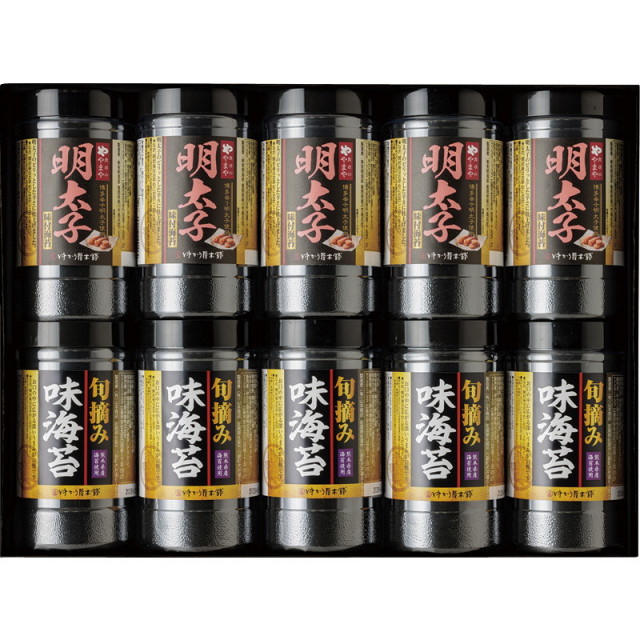 【送料無料】食卓のやまや 博多辛子明太子味海苔＆旬摘み味海苔セット L9085-564