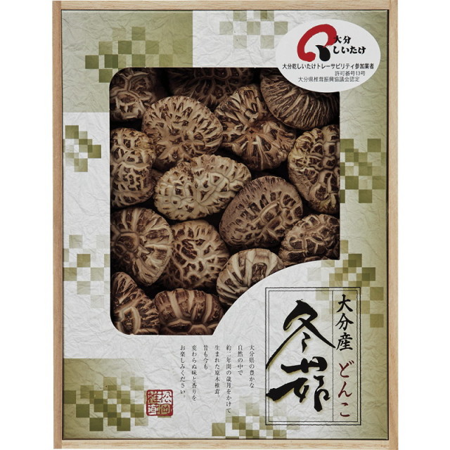 【送料無料】大分産椎茸茶花どんこ（木箱入） L9096-574