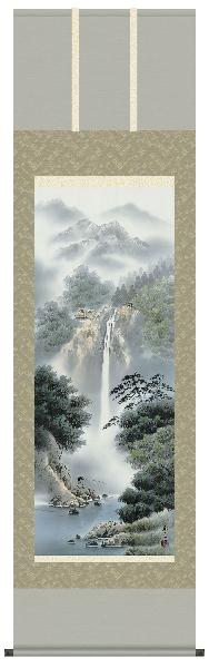 掛け軸 幽山渓谷 鈴村秀山