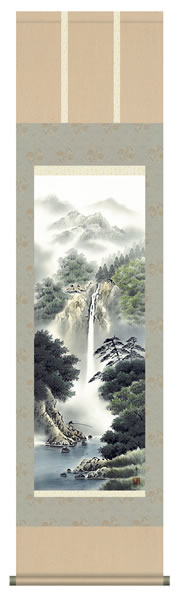 掛け軸 幽山渓谷