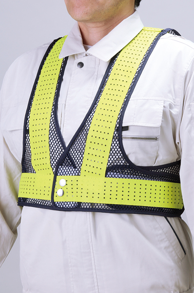379-622 風抜けメッシュショートベスト紺黄