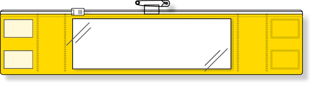 848-40Ａ ファスナー付腕章（安全ピンタイプ） 黄