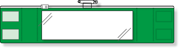 848-41Ａ ファスナー付腕章（安全ピンタイプ） 緑