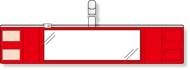 848-58 ファスナー付腕章（クリップタイプ） 赤