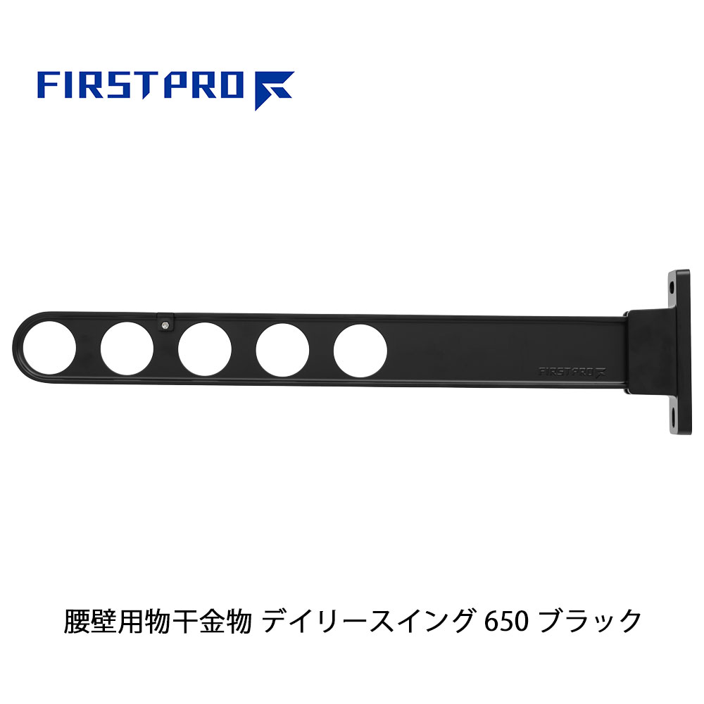 FIRST PRO 腰壁用物干金物 デイリースイング 650 ブラック 1本 DS650-BK