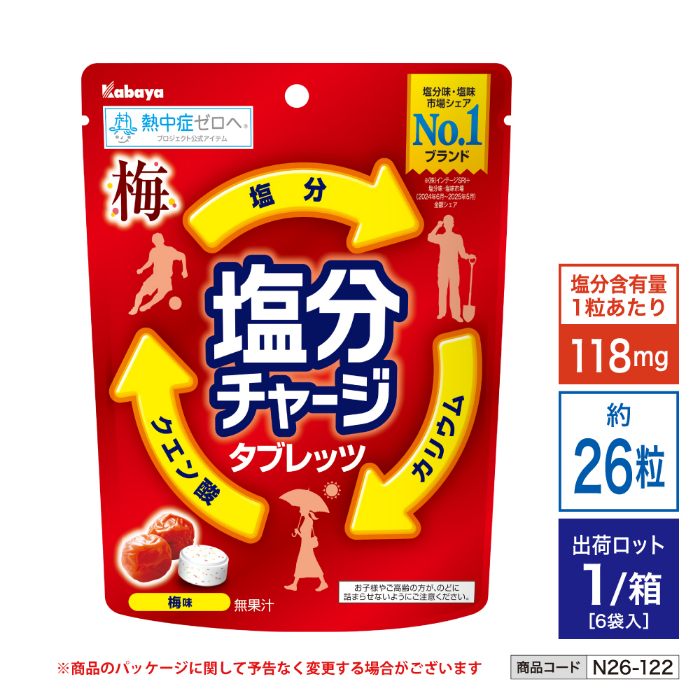 塩分チャージタブレッツ 梅味 (81g/26粒 6袋入) n26-122