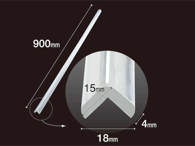 安心クッション L字型 90cm 極細 クリア CG-02【10個セット】