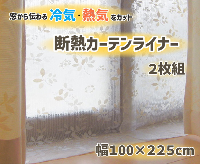 【法人・個人事業主様限定】断熱カーテンライナー レースリーフ 100cm×225cm×2P dcl-ll-2 2点セット
