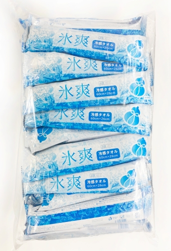 氷爽冷感タオル　業務用　60×26cm １袋50本入り　6袋セット ks-tsubasa-4511