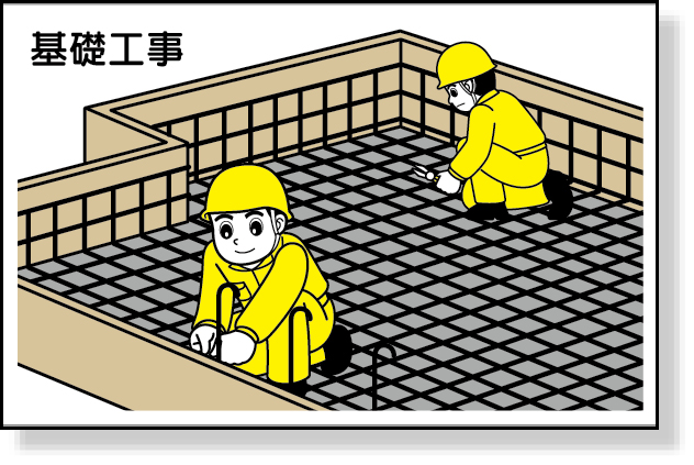 301-003 作業予定マグネット板　基礎工事