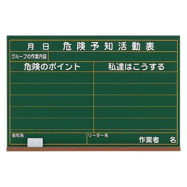 危険予知活動表黒板（大）建災防型・木製 320-04A