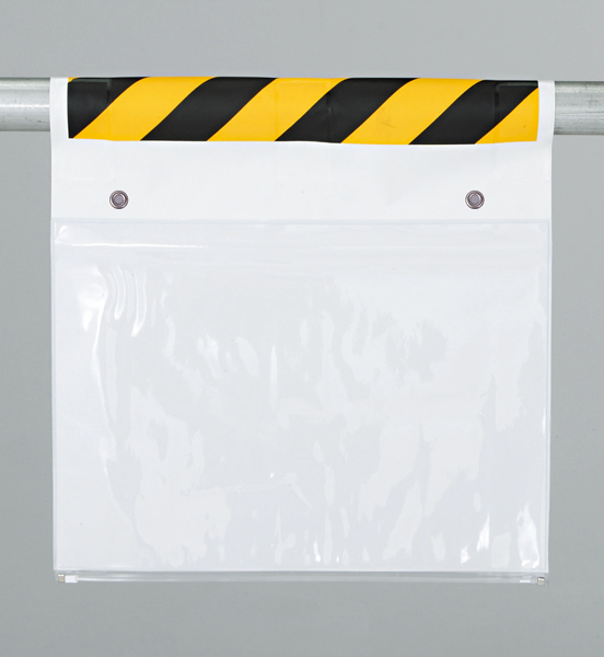 工事資材コム｜341-985 ワンタッチ取付標識両面ポケット式ハトメ付