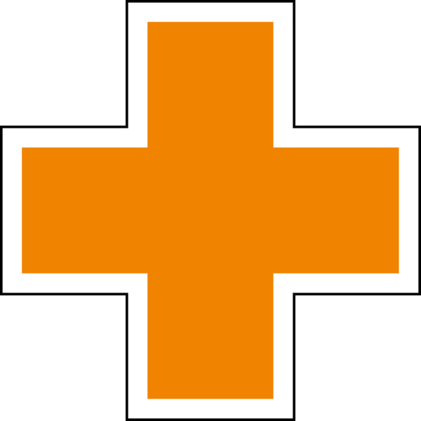 371-13 オレンジ十字ステッカー