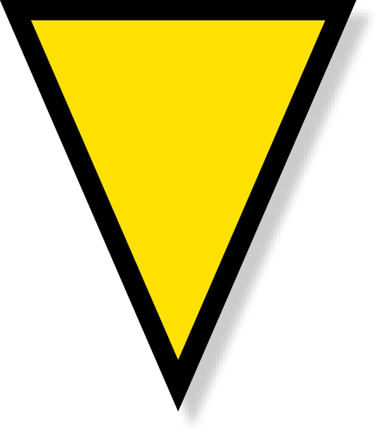 372-54 マジックテープ付三角旗　黄地・文字なし