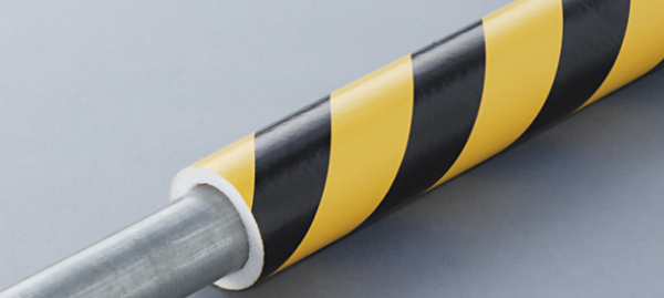 374-70A パイプカバー　黄黒　単管用６９φ×１ｍ