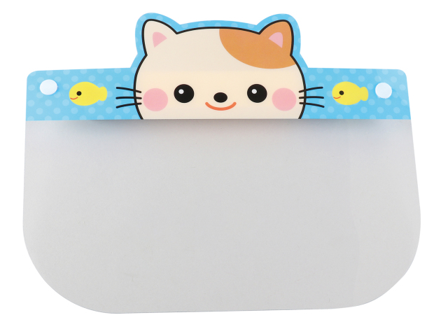 工事資材コム｜かわいいどうぶつフェイスシールド（子供用）ねこ
