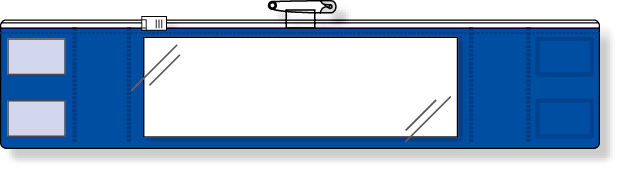 工事資材コム｜848-59 ファスナー付腕章（クリップタイプ） 青