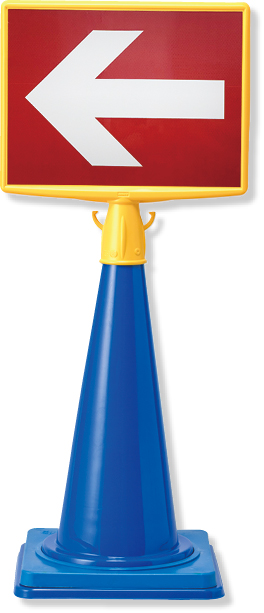 874-604 コーンサイントップ２　反射赤／白矢印