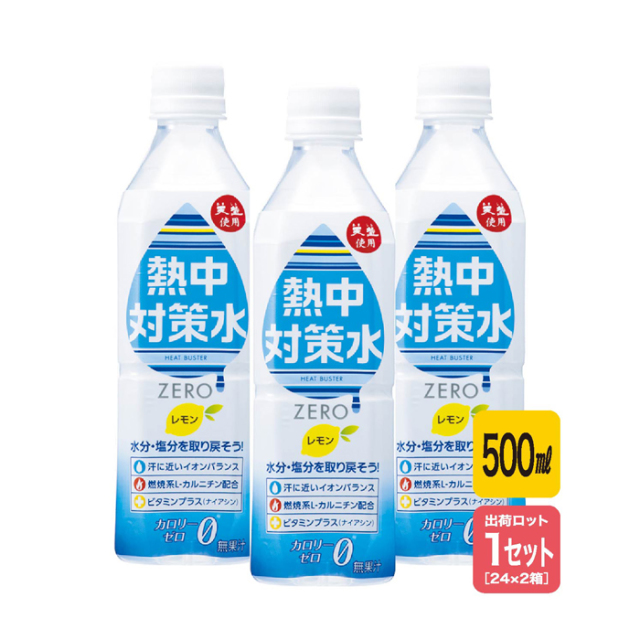 【法人・個人事業主様限定】熱中対策水レモン(500ml24本タイプ)2箱セット N11-01
