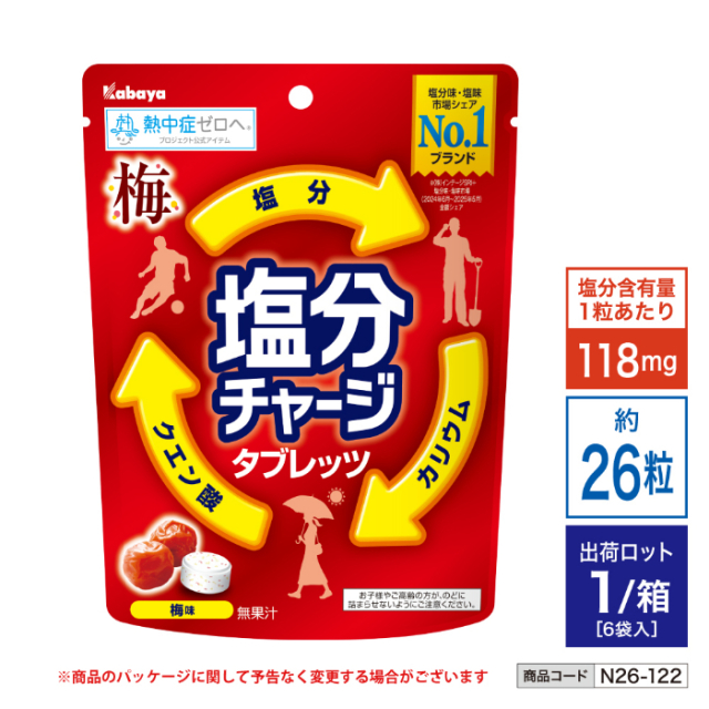 塩分チャージタブレッツ 梅味 (81g/26粒 6袋入) n26-122