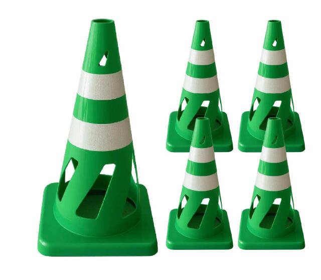 【法人・個人事業主様限定】セーフティホールコーンセット 穴あきコーン 緑 5本セット 806407-02GRWH-5