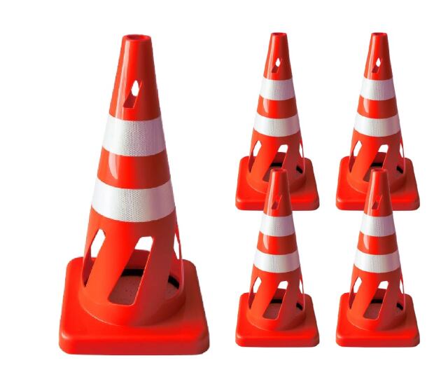 【法人・個人事業主様限定】セーフティホールコーンセット 穴あきコーン 赤 5本セット 806407-02REWH-5