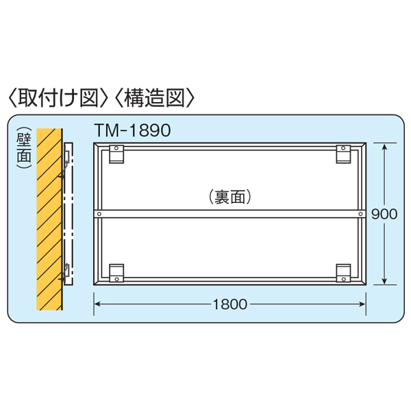 工事資材コム｜車両用確認ミラー 900×1800×25mm 軽量ステンレス
