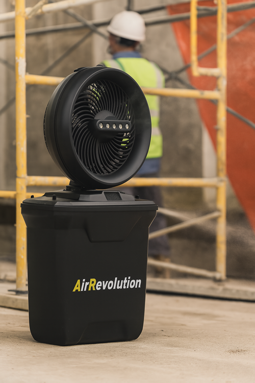 工事資材コム｜ミストファン ミスト扇風機 AirRevolution arm-01