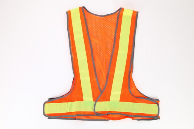 オールシーズンメッシュベスト「軽涼」 オレンジ メッシュ / ライムグリーン 反射材