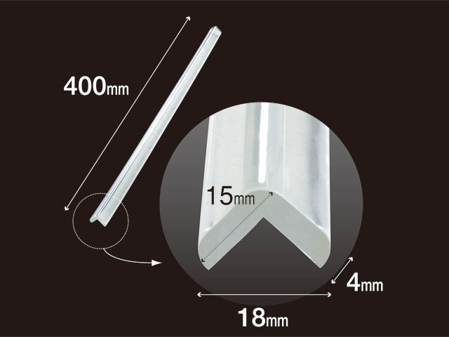 安心クッション L字型 40cm極細 クリア CG-04