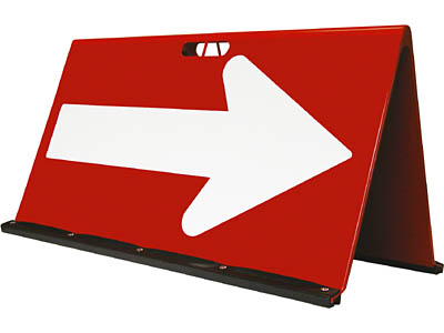 山型方向板　全面反射　赤　三甲