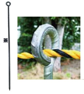 【法人・個人事業主様限定】異形ロープ止め　丸型 茶 1500mm 10本 kus-099