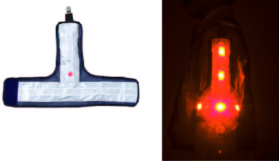 LEDアームバンド 紺 メッシュ / 白 反射材 / 赤 LED