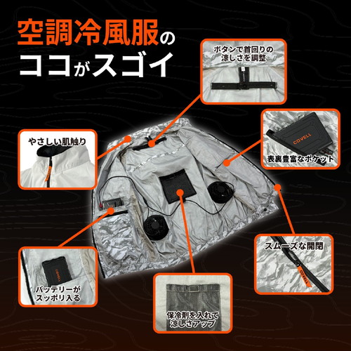 工事資材コム | COVELL 空調冷風服フルセット (ベストタイプウェア
