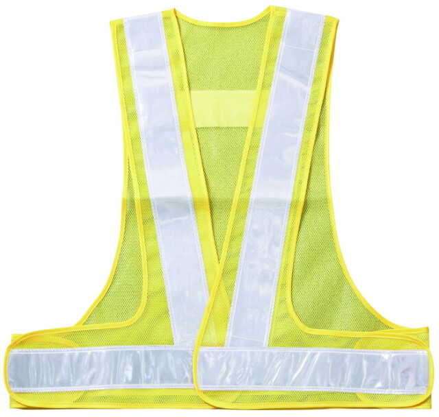高輝度マイクロプリズム反射ベスト 60mm幅テープ 黄 メッシュ / 白 反射材
