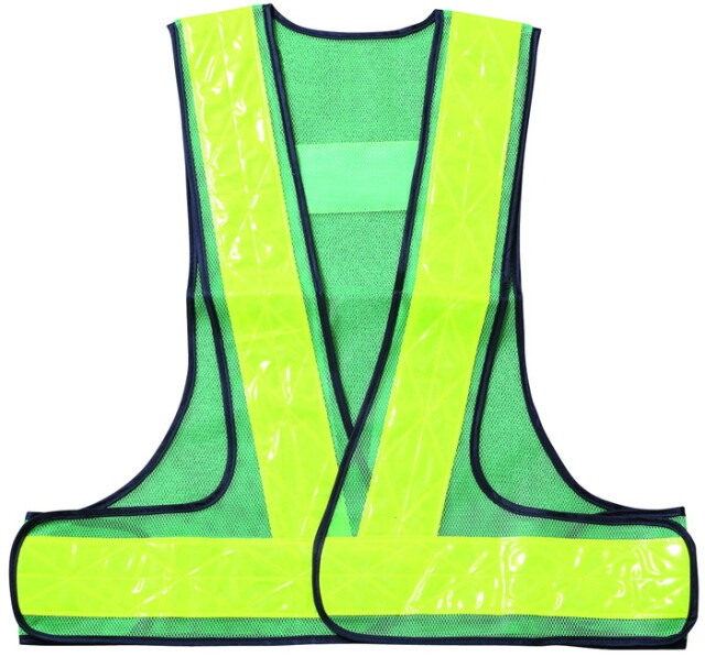 高輝度マイクロプリズム反射ベスト 70mm幅テープ 緑 メッシュ / ライムイエロー 反射材